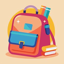 back to school backpack with educational supplies