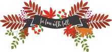 banner with text in love with fall