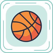 basketball blue line icon