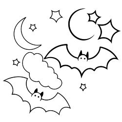Bat Flying in a Starry moom lit Night