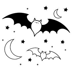 Bats Flying in the Moonlight