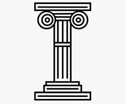 black and white illustration of an ancient Greek column