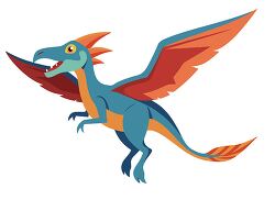 blue cartoon pterodactyl clipart