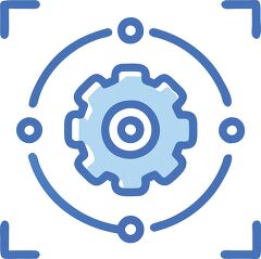 blue gear icon symbolizing settings or system configuration