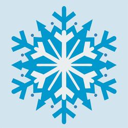 blue symmetrical intricate design snowflace clipart