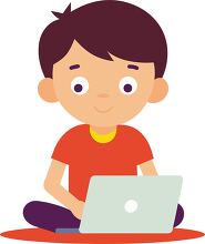 boy sitting on the floor with a laptop