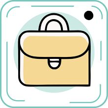 briefcase blue line icon