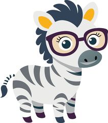 bright and charming zebra wearing oversized glasses