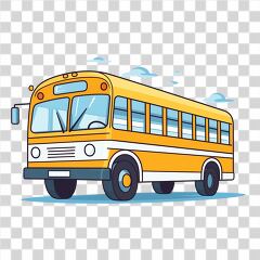 Bright Yellow School Bus in Flat Vector Illustration