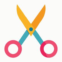 brightly colored cartoon style school scissors clip art