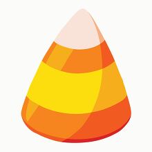 candy corn piece on a white background