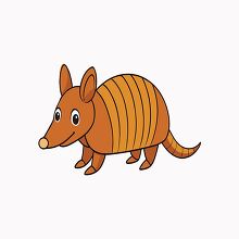 cartoon armadillo with large ears