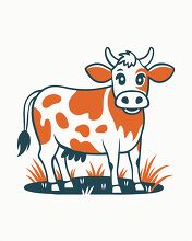 cartoon cow with orange and white spots