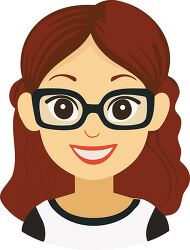 cartoon girl with large glasses