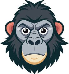 cartoon gorilla face with a serious expression