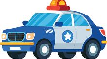 cartoon style police car with a blue body