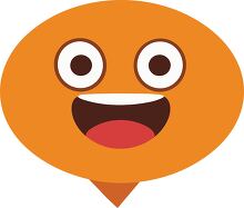 cheerful orange emoji with a big smile