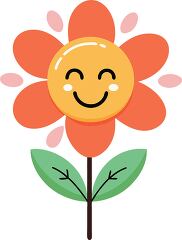 cheerful orange flower with smiling face