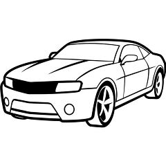 chevorlet camero front view sporty car black outline clipart