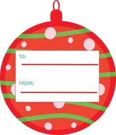 christmas bulb shaped gift tag