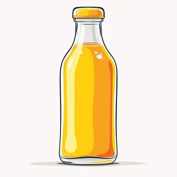 clear bottle filled with orange juice