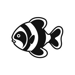 clownfish black outline clip art