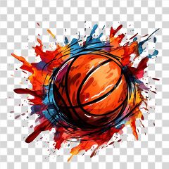 Colorful Basketball Design With Splashes of Paint