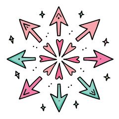 colorful Multidirectional Arrows Clipart