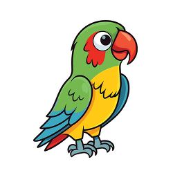 colorful parrot with green yellow and red feathers