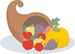 cornucopia thanksgiving fruit vegetable pumpkin clipart