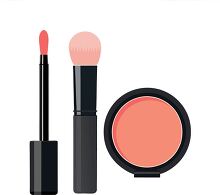 cosmetic set with lip gloss makeup brush and blush compact