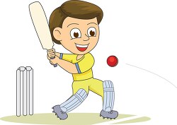 cricket batsman prepares to hit ball clipart