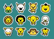 Cute animal stickers