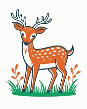 cute cartoon deer with antlers