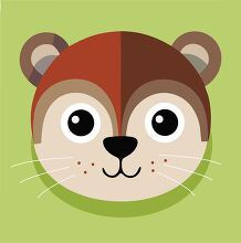 cute cartoon style otter face animal animal icon