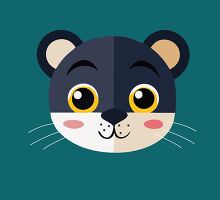 cute cartoon style panther face animal animal icon