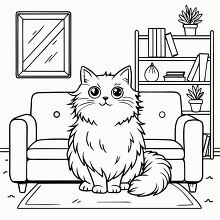 cute cat enjoying the comfort of a decorated living room