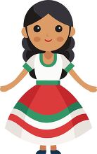 cute character wearing traditional Mexican clothing in a colorfu