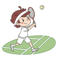 Cute Child Playing Tennis Illustration