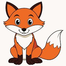 cute fun cartoon style fox