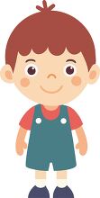 cute vector illustration of two smiling children standing side b