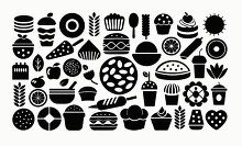 doodle drawings vector illustration of various food elements bla