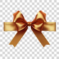 Elegant Gold Bow on a Simple Background