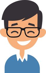 face of a boy with glasses and a blue shirt clipart