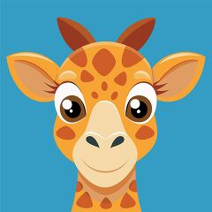 face of a giraffe with big brown eyes