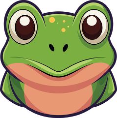 face of a studious frog