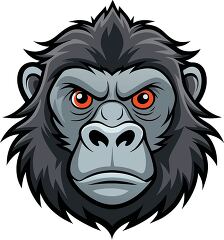 face of a studious gorilla cartoon style