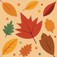 fall themed pattern with leaves of different sizes