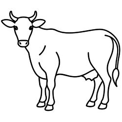 farm animal cow clipart black outline clipart