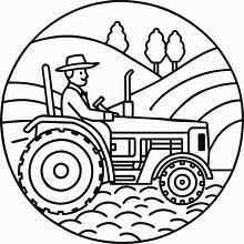 farmer operating a tractor in a field of crops